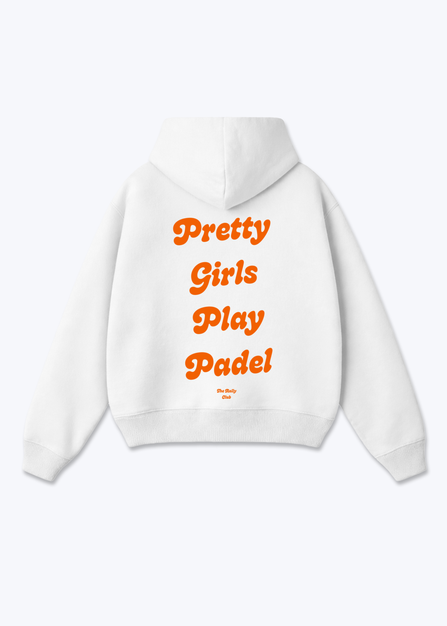 Pretty Girls Orange Oversized Hoodie - White Back (Designed)