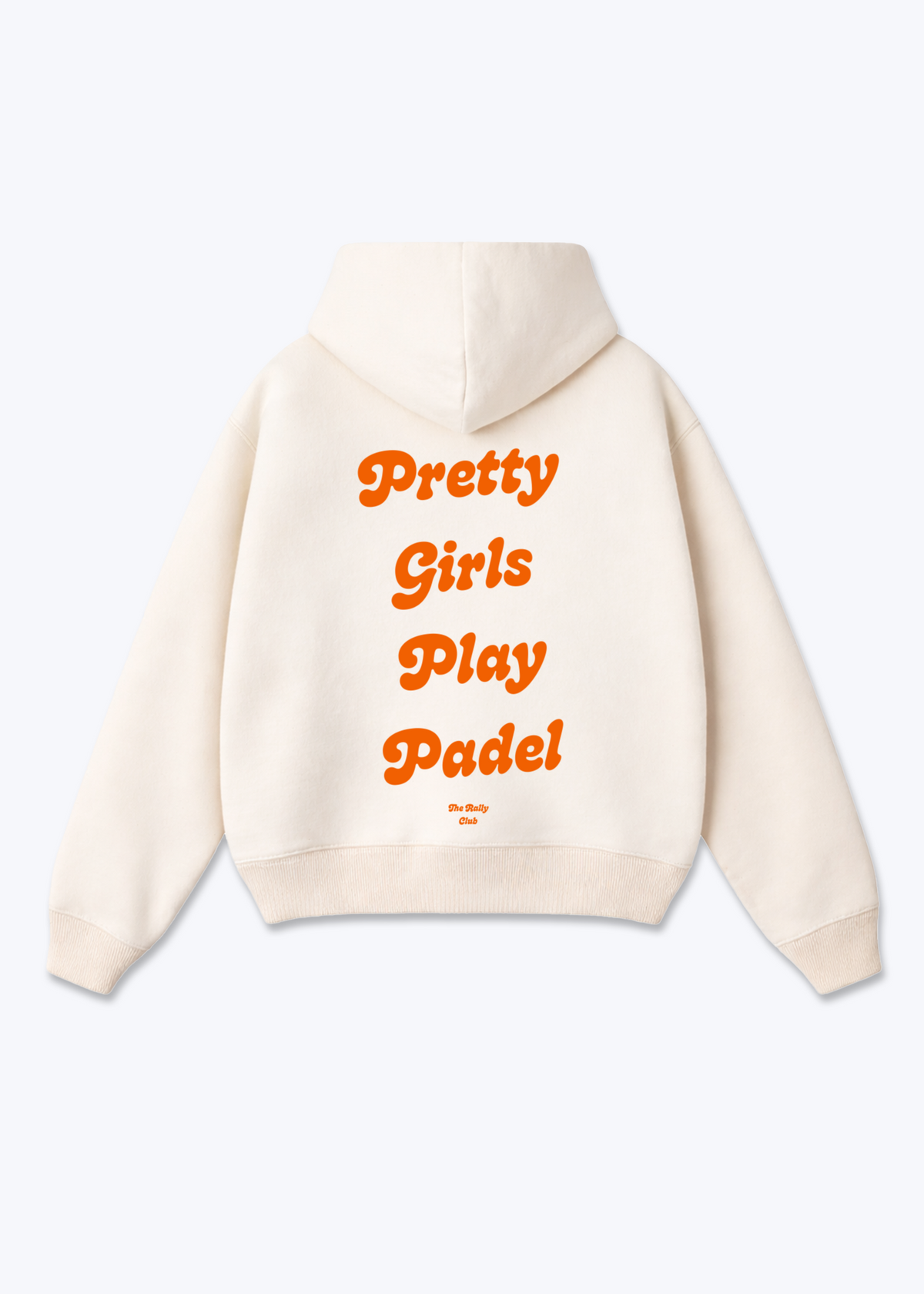 Pretty Girls Orange Oversized Hoodie - Beige Back (Designed)