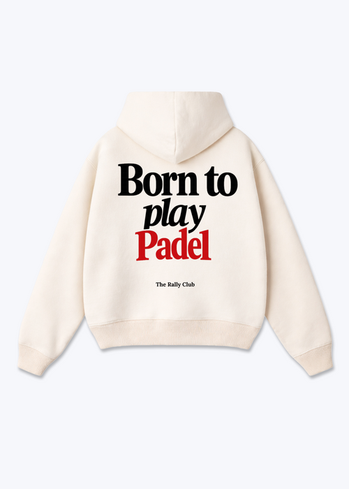 Born To Play Padel Oversized Hoodie - Beige Back (Designed)