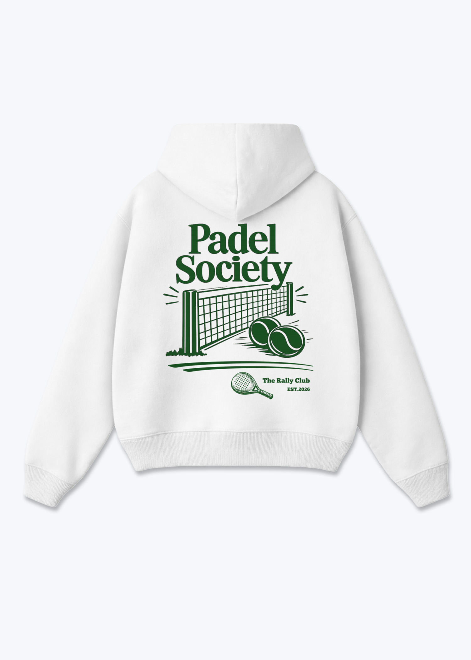 Padel Society Oversized Hoodie - White Back (Designed)