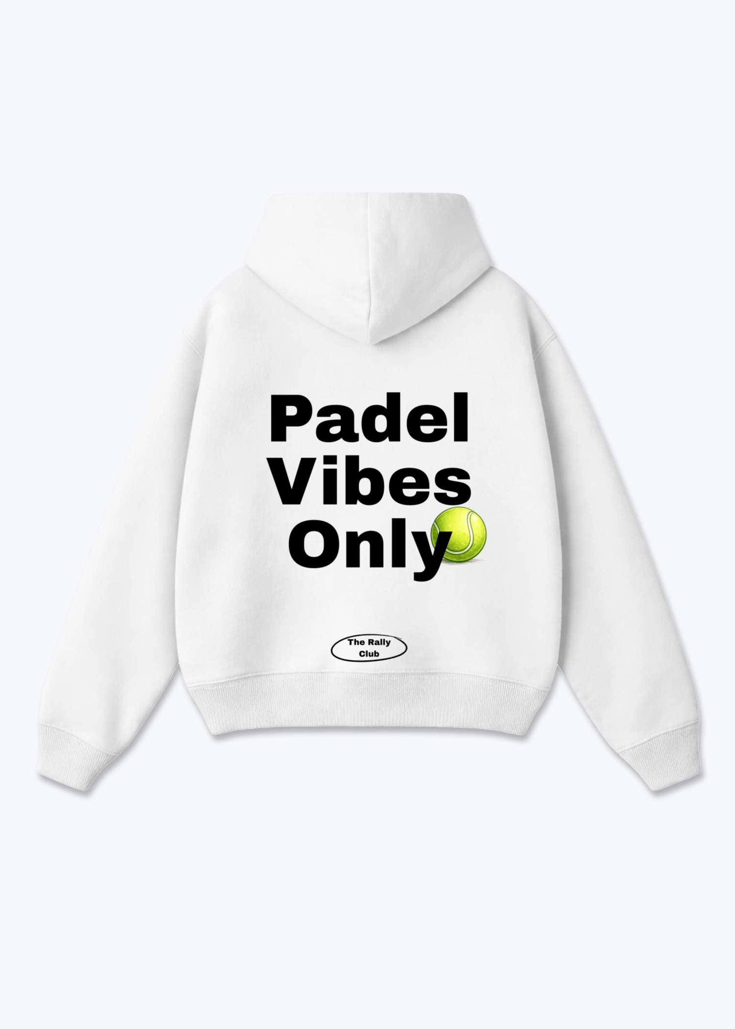 Padel Vibes Only Oversized Hoodie - White Back (Designed)
