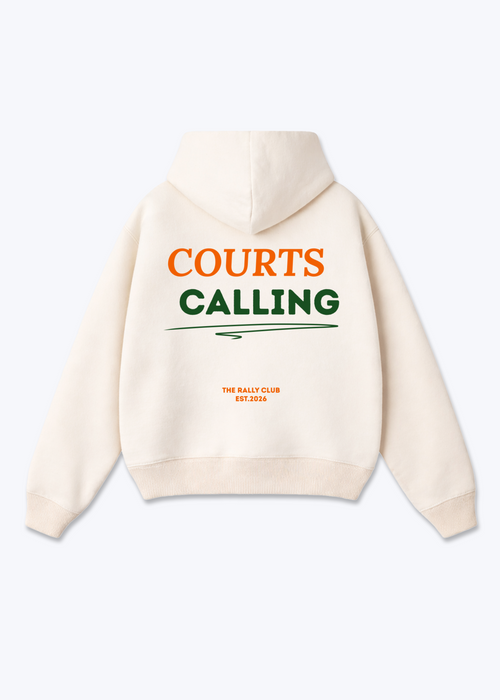 Courts Calling Oversized Hoodie - Beige Back (Designed)