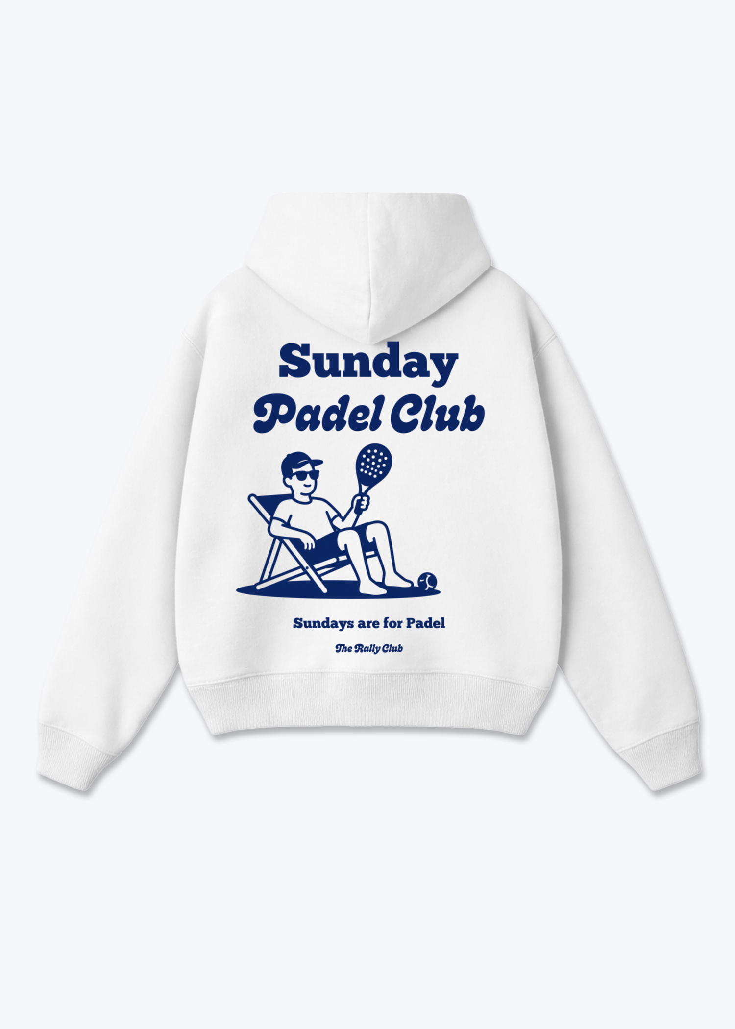 Sundays are for Padel Oversized Hoodie - White Back (Designed)