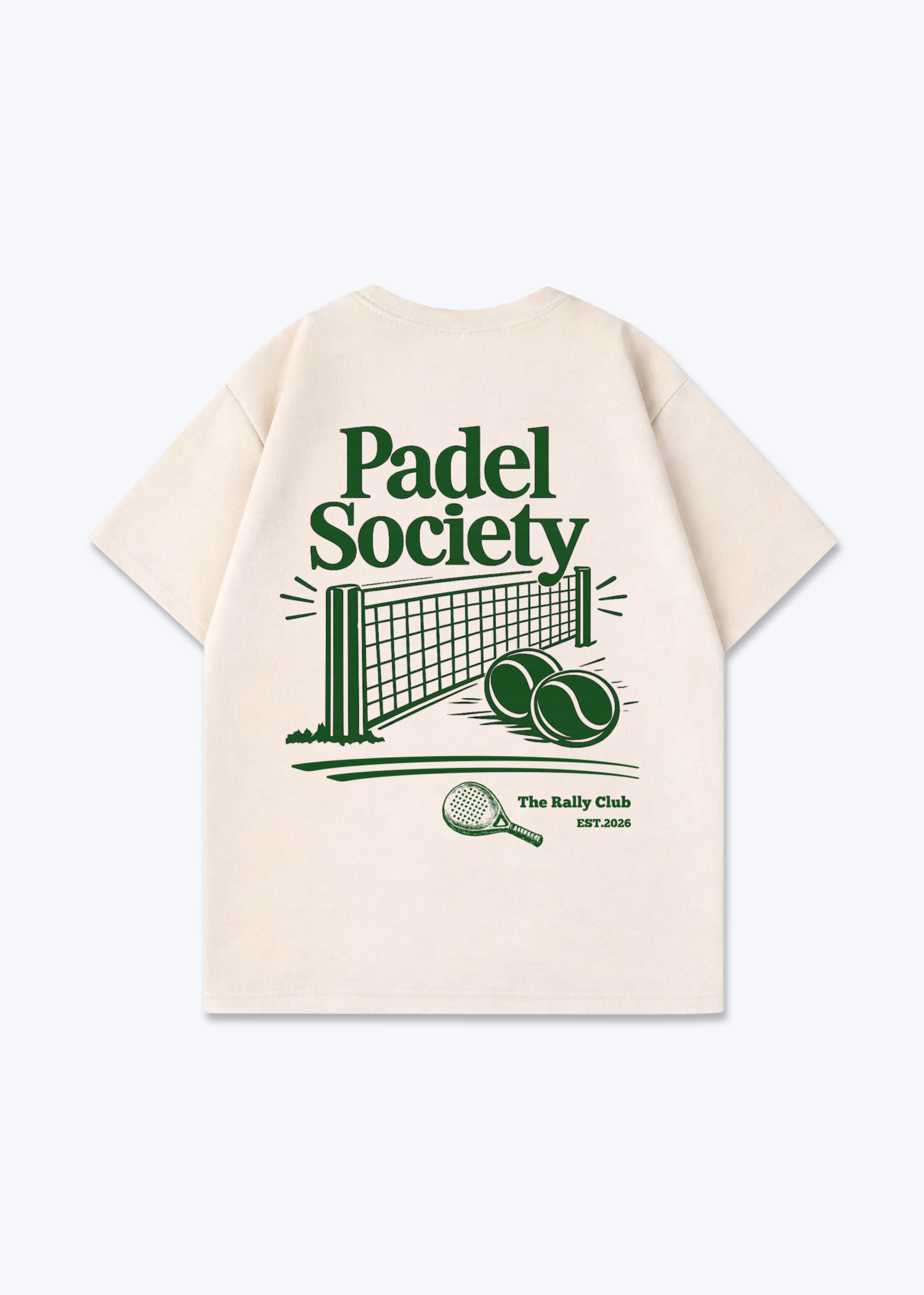 Padel Society Oversized Shirt - Beige Back (Designed)
