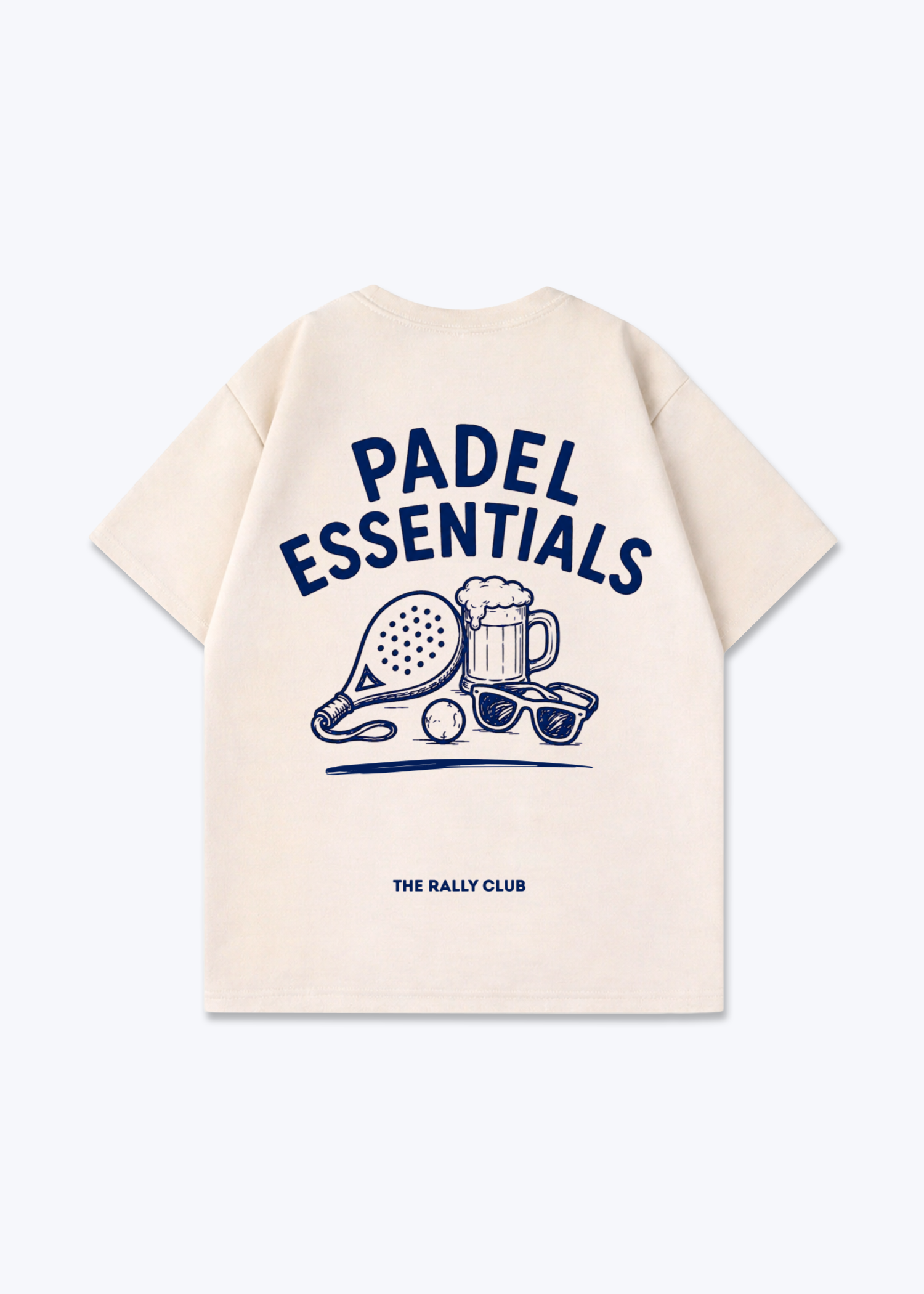 Padel Essentials Oversized Shirt - Beige Back (Designed)
