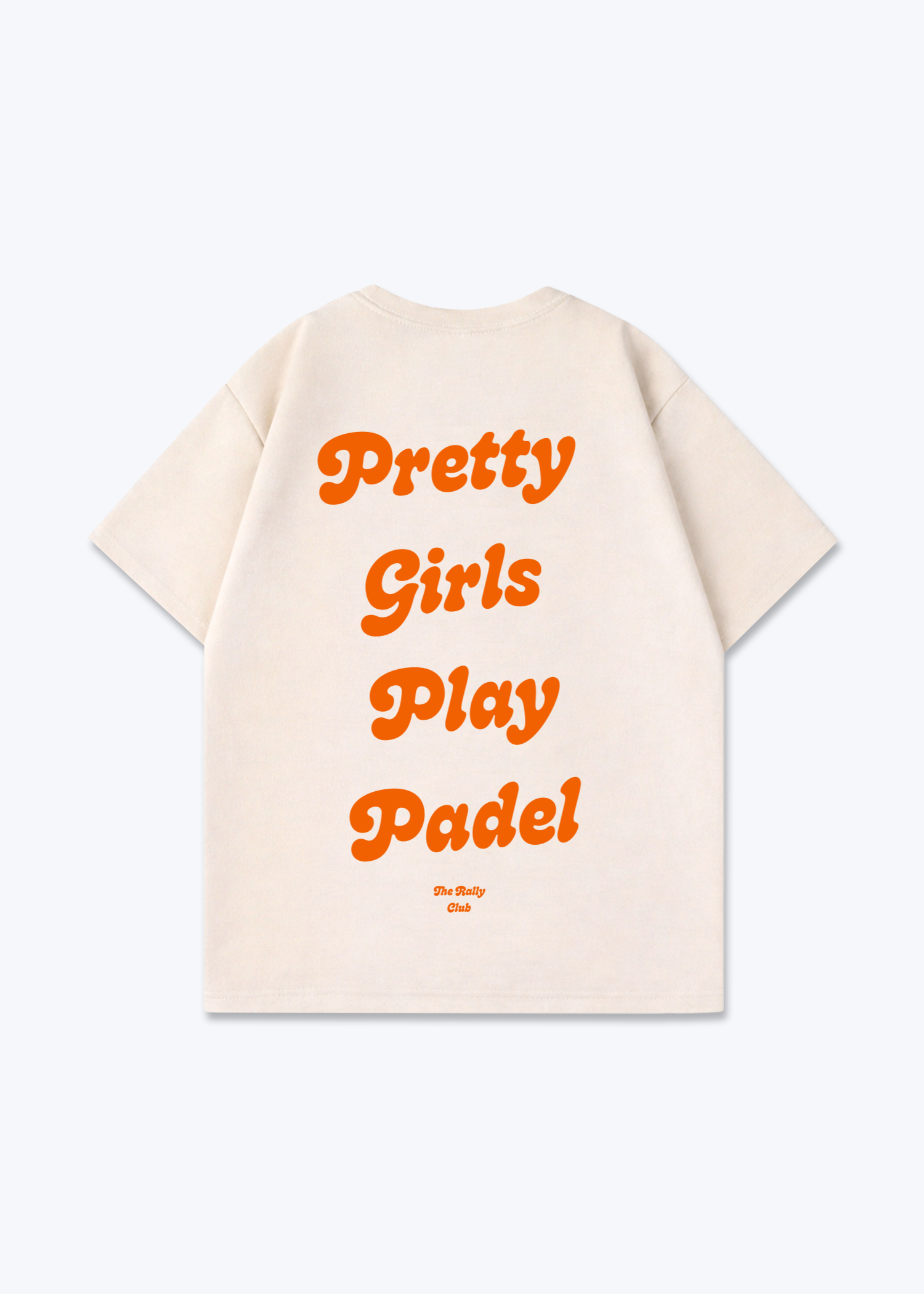 Pretty Girls Orange Oversized Shirt - Beige Back (Designed)