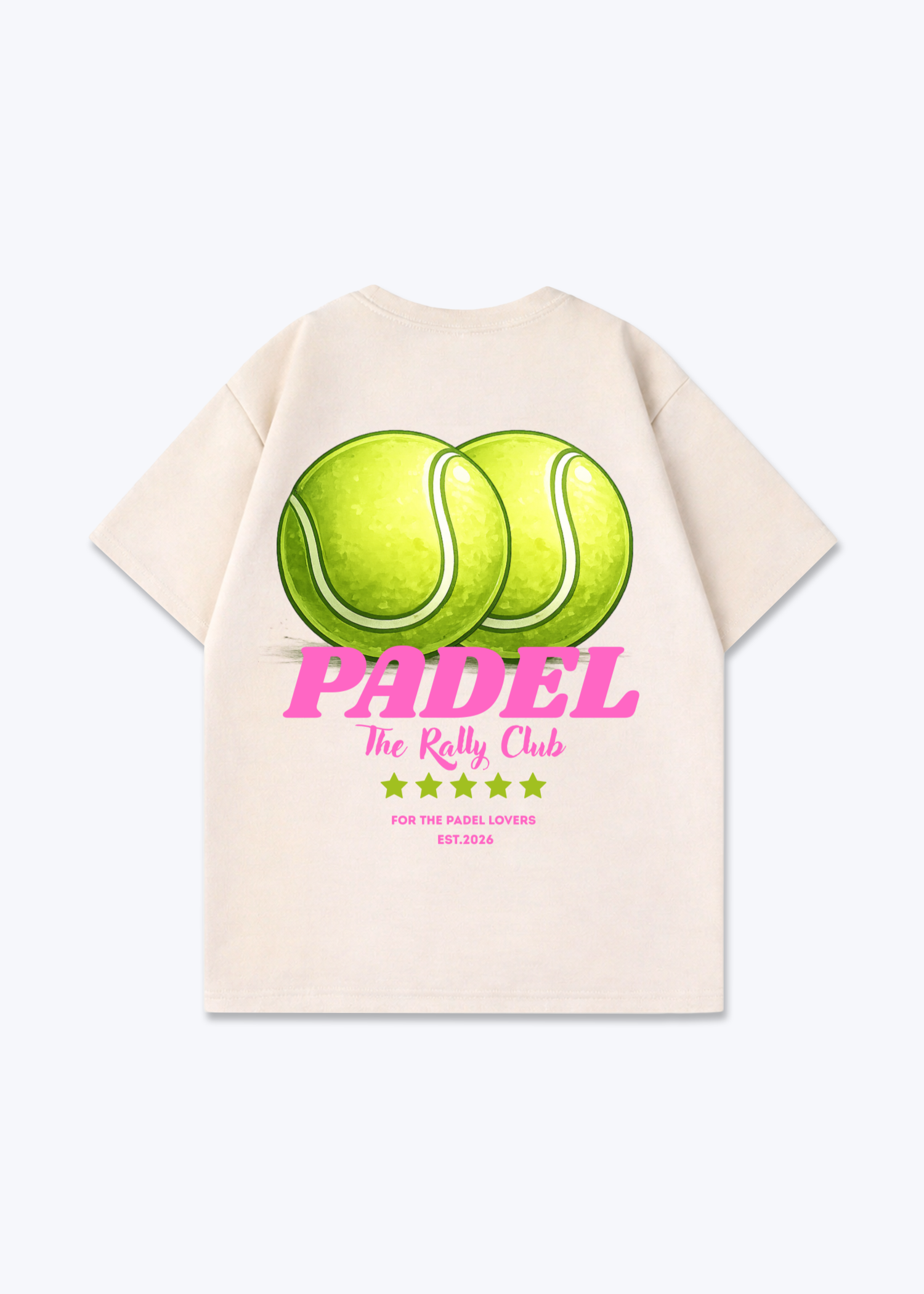 Padel Oversized Shirt - Beige Back (Designed)
