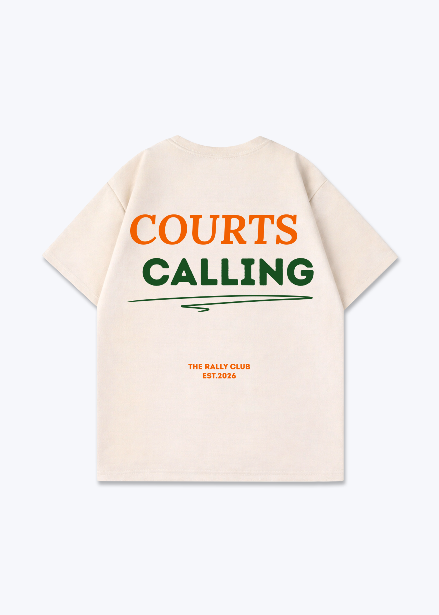 Courts Calling Oversized Shirt - Beige Back (Designed)