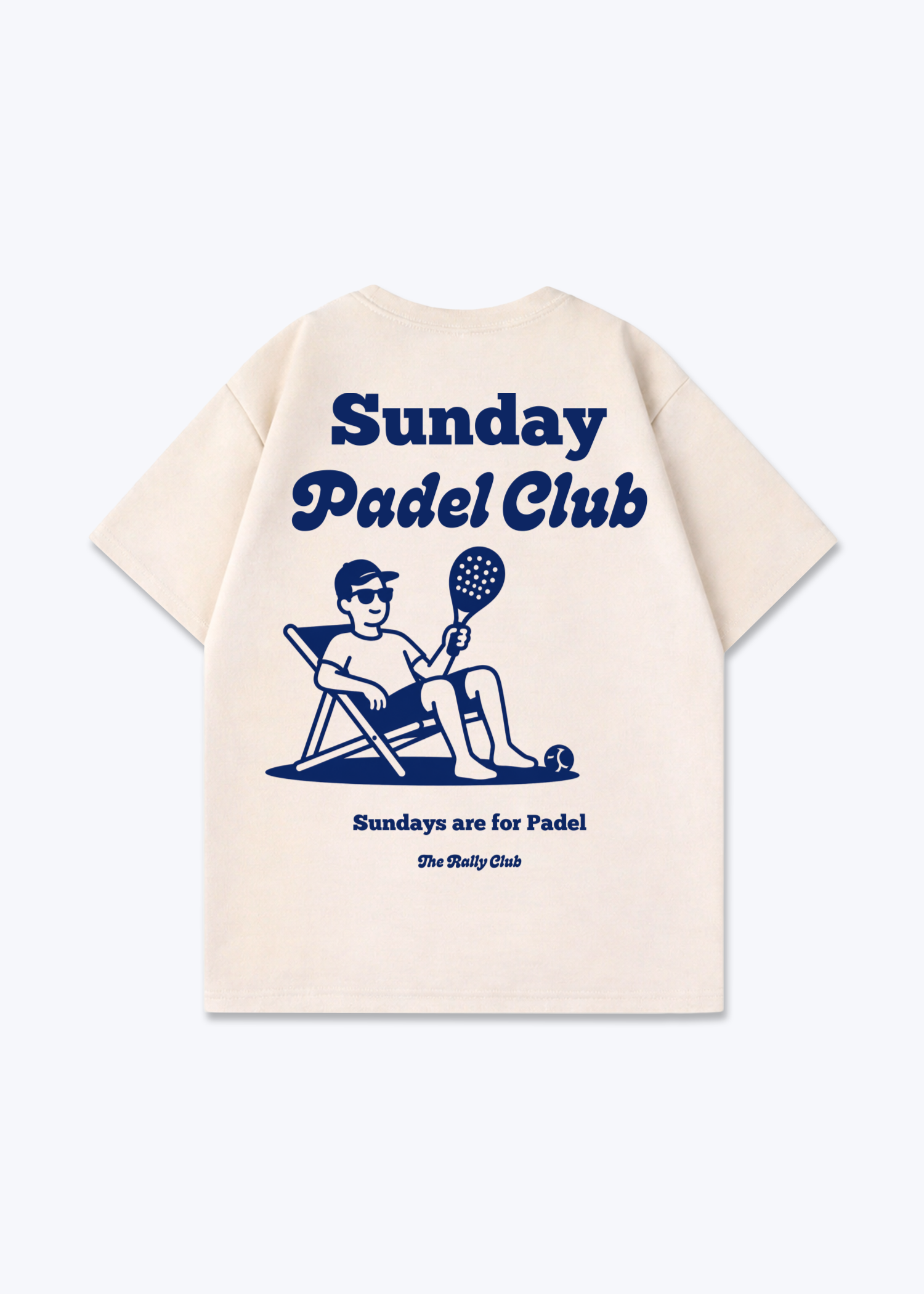 Sundays are for Padel Oversized Shirt - Beige Back (Designed)