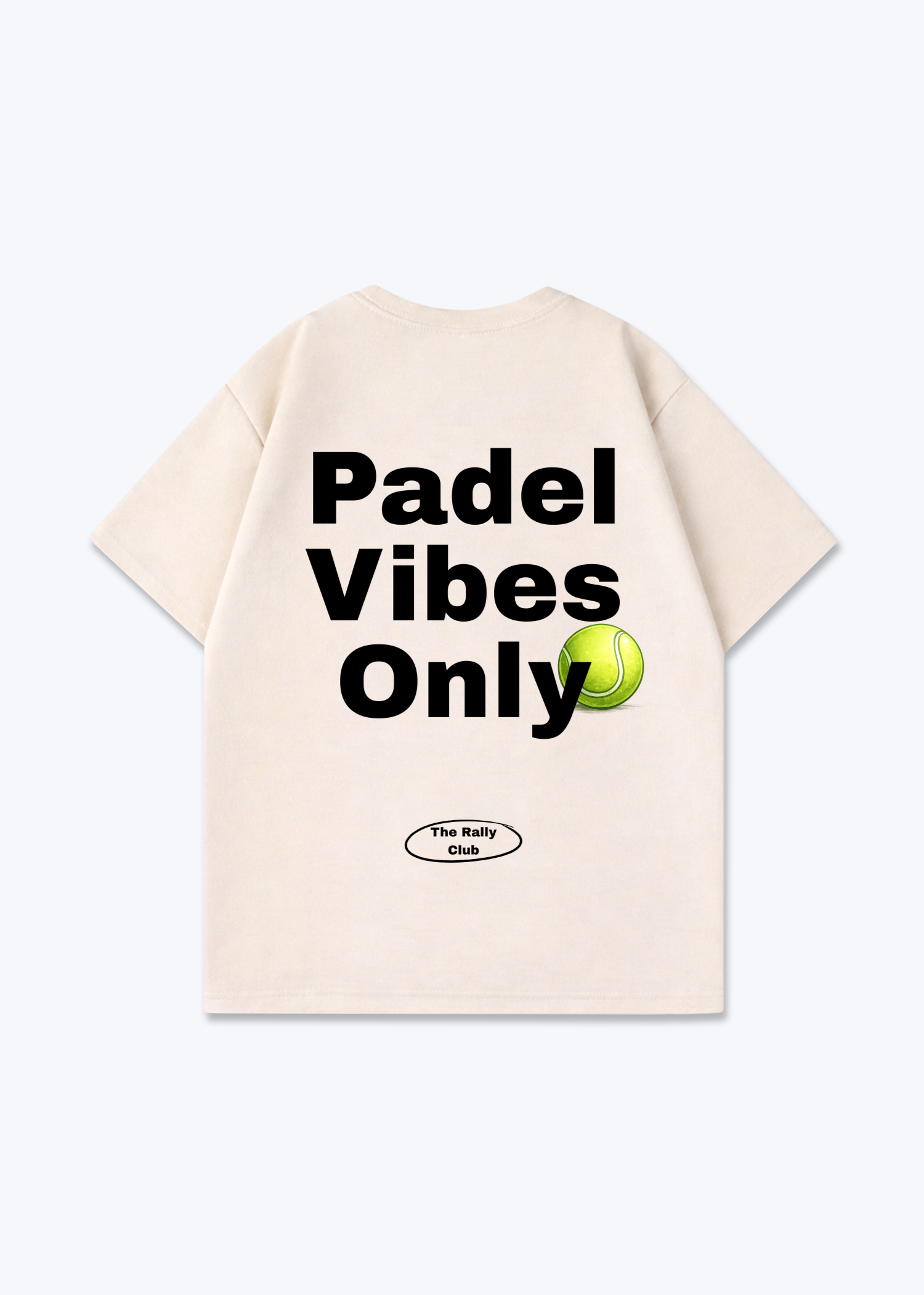 Padel Vibes Only Oversized Shirt - Beige Back (Designed)