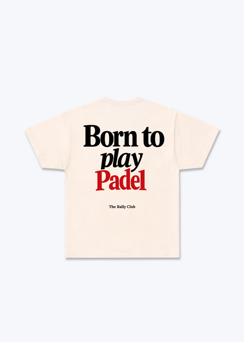 Born To Play Padel Regular Shirt - Beige Back (Designed)